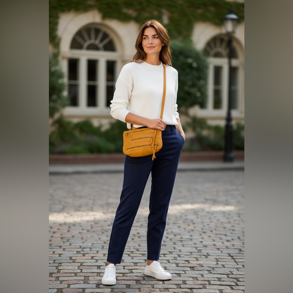 Daniella Lehavi Anthropology Leather Mustard Yellow Dash Mini Crossbody Bag